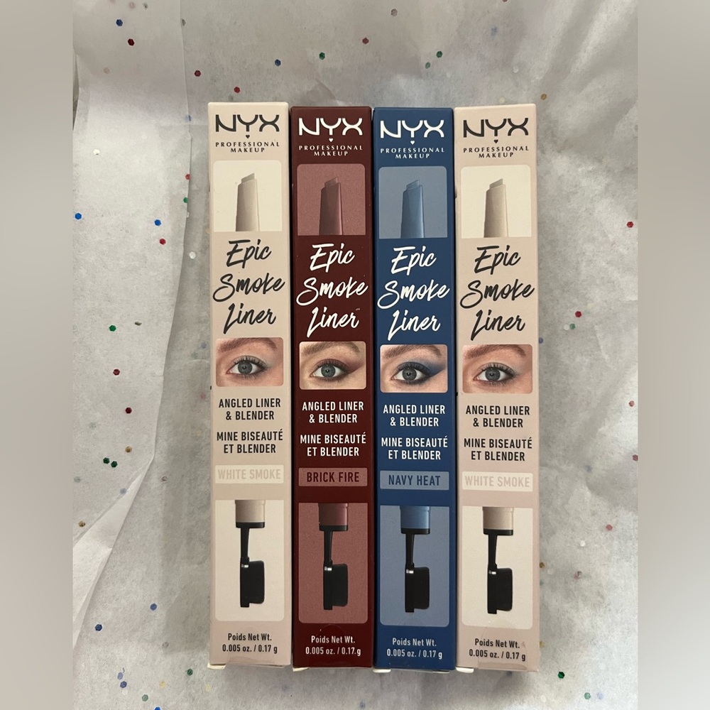 NYX Epic Smoke Liner White Smoke Brick Fire Navy Heat NIB $48 Retail Value